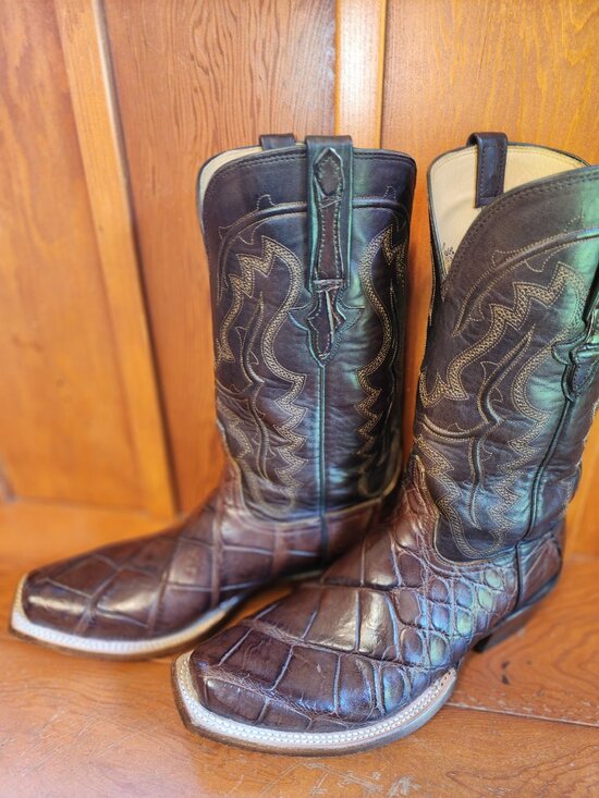 Lucchese Classics L1460 American Alligator Cowboy Boots Men’s 10E (Style L1460) main image 6